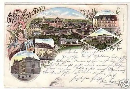 11529 Ak Lithographie Gruß aus Zschopau 1898