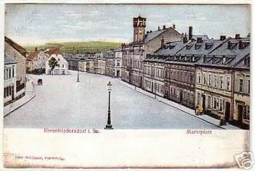 09833 Präge Ak Ehrenfriedersdorf Marktplatz um 1900