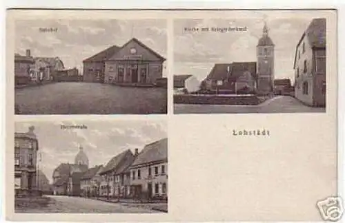 06919 Ak Lobstädt Bahnhof & Hauptstraße um 1930