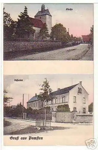 05824 Mehrbild Ak Gruß aus Pomssen Schule usw. 1916