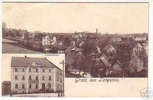 06433 Ak Gruß aus Langenau Central Gasthof 1913