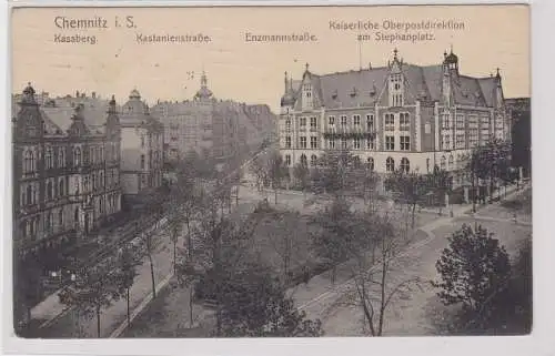 89226 Ak Chemnitz Kassberg Kastanien- Ecke Enzmannstrasse 1910