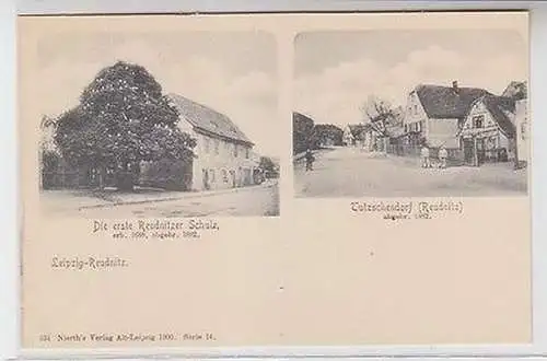 63442 Ak Leipzig die erste Reudnitzer Schule & Tutschendorf abgebrochen 1882