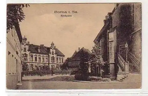 28864 Ak Borna i. Sa. Kirchplatz um 1920