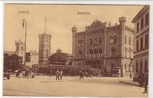 20/23 Ak Leipzig Bahnhöfe um 1910