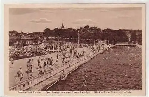 22/7 Ak Familienbad Taucha vor den Toren Leipzigs 1934