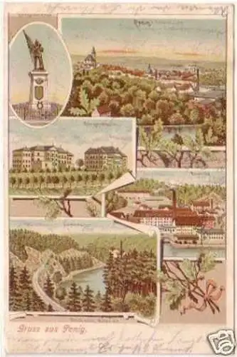 19976 Mehrbild-Ak Gruss aus Penig 1906
