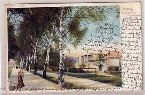 17/43 Ak Leipzig Weg am Flutkanal und Rennbahn 1905