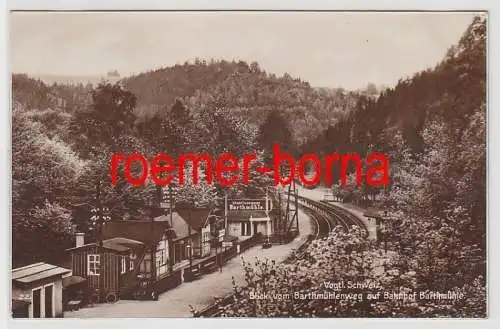 82519 Ak Blick vom Barthmühlenweg auf Bahnhof Barthmühle um 1930