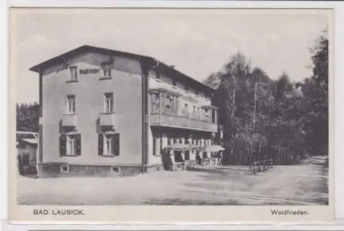 88444 Ak Bad Lausick - Hotel und Restaurant Waldfrieden und Wäldchen 1930