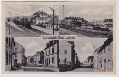 94970 Mehrbild Ak Lobstädt bei Borna Bahnhof, Bahnhofstraße usw. 1939