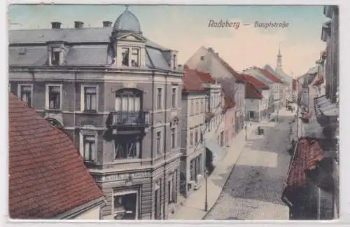 94822 Ak Radeberg Hauptstraße mit Geschäften 1912