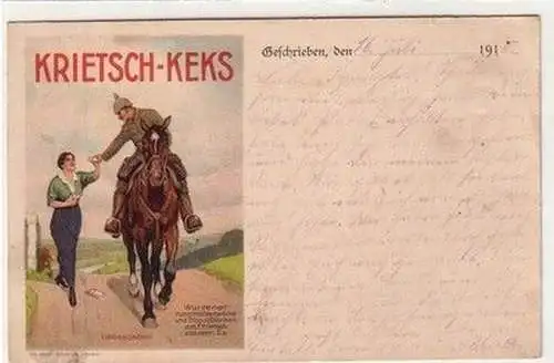 58588 Feldpost Reklame Ak Wurzen Krietsch Kekes 1915