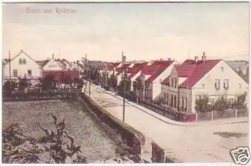 29516 Feldpost Ak Gruß aus Röderau Straßenansicht 1917