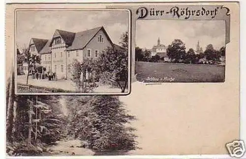 23587 Mehrbild-Ak Dürr-Röhrsdorf Gasthof usw. 1909