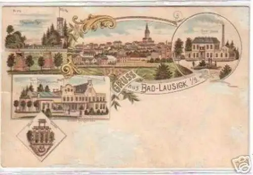 18905 Ak Lithographie Gruss aus Bad Lausick in Sa. 1897