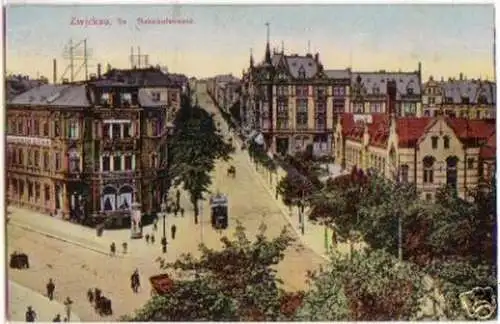 17789 Ak Zwickau in Sachsen Bahnhofstrasse 1907