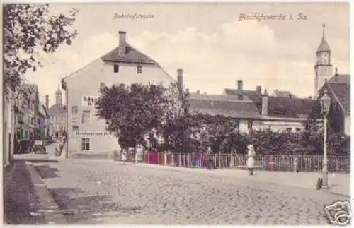 17795 Feldpost Ak Bischofswerda Bahnhofstraße 1914