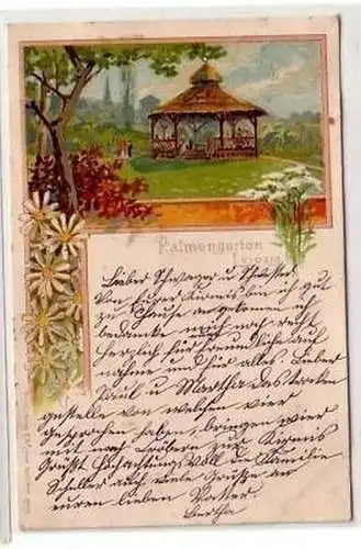 17/77 Ak Lithographie Leipzig Palmengarten 1900