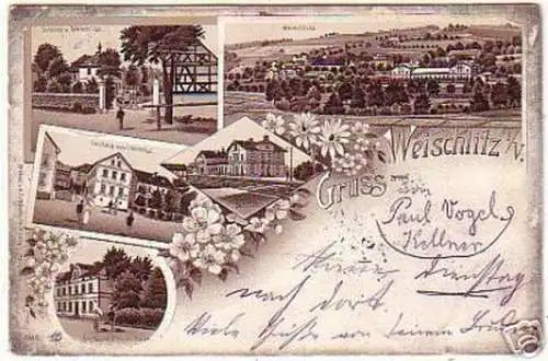 15974 Ak Lithographie Gruss aus Weischlitz im Vgtl.1902