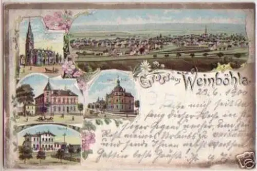 15331 Ak Lithographie Gruss aus Weinböhla 1902