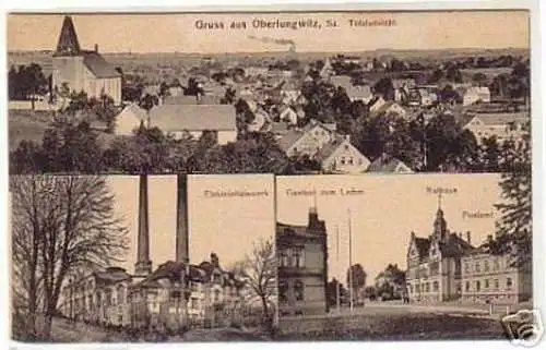 05122 Ak Gruß aus Oberlungwitz Gasthof usw. um 1910