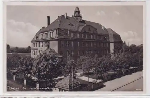 92091 Ak Limbach in Sachsen Hans Schemm Schule 1937