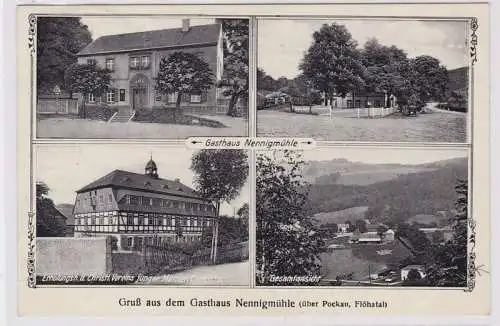 92316 AK Gruß aus dem Gasthaus Nennigmühle (über Pockau, Flöhatal) Gesamtansicht