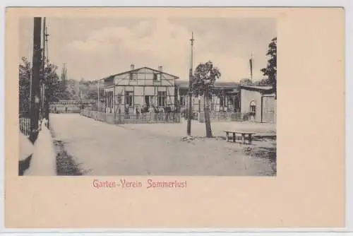 88141 AK Garten-Verein Sommerlust Leipzig - Versammlung am Vereinshaus um 1900