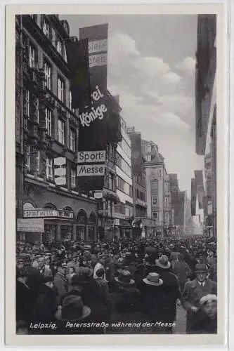 86201 Ak Leipzig Petersstrasse während der Messe um 1935