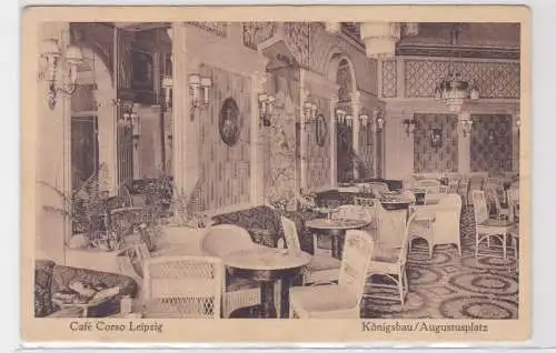 85847 Ak Leipzig Café Corso Königsbau Augustusplatz 1914