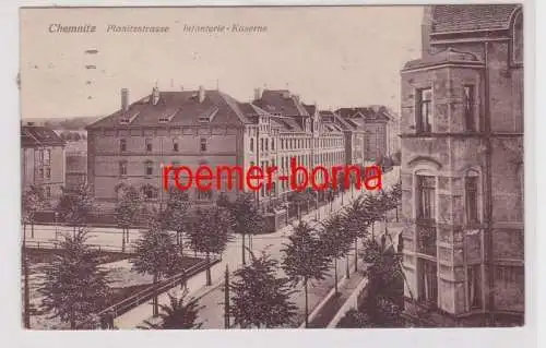 84403 Ak Chemnitz Planitzstraße Infanterie Kaserne 1916