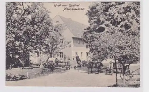 85127 AK Gruß vom Gasthof Mark-Ottenhain - Pferdekutschen 1916