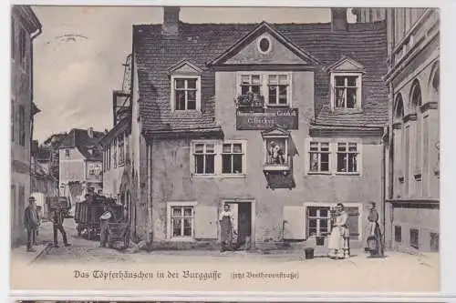 82580 Ak Aus Leipzigs alten Tagen das Töpferhäuschen in der Burggasse 1915