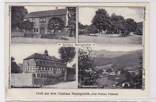 81684 AK Gruß aus dem Gasthaus Nennigmühle (über Pockau, Flöhatal) Gesamtansicht