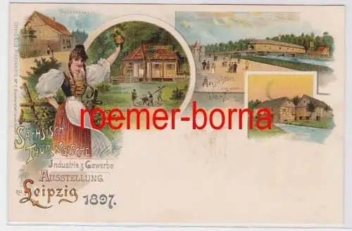 81880 Ak Leipzig Sächsisch Thüringische Industrie- & Gewerbeausstellung 1897