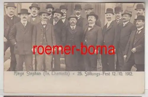 79526 Foto Ak Riege Stephan (Tv. Chemnitz) 25. Stiftungsfest 12./10.1912