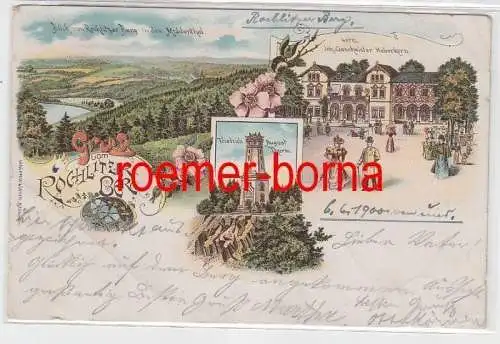 74879 Ak Lithografie Gruss vom Rochlitzer Berg Hotel Geschw. Haberkorn 1900