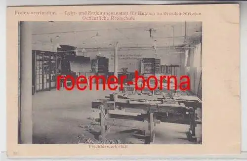 75111 Ak Dresden Striessen Freimaurerinstitut Tischlerwerkstatt um 1900