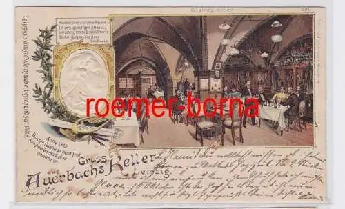 76710 geprägte Ak Gruss aus Auerbachs Keller Leipzig 1904