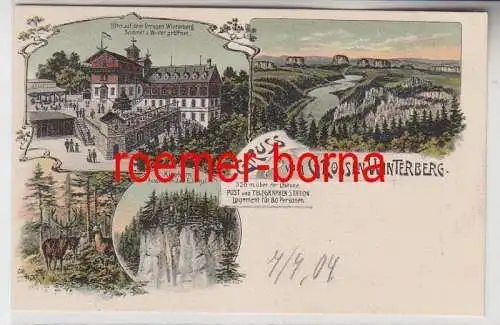 73838 Ak Lithographie Gruss vom grossen Winterberg um 1900