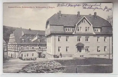 71711 Feldpost Ak Sommerfrische Hüttenmühle bei Wolkenstein Erzgebirge 1917