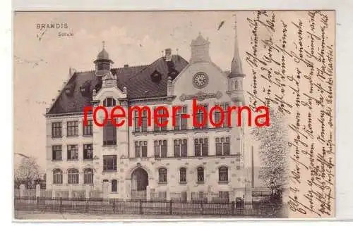 71717 Ak Brandis Schule 1907