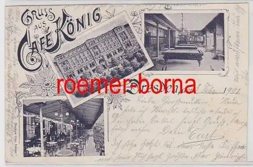 72539 Ak Lithographie Gruß aus Café König Dresden 1901