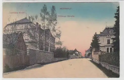 69215 Ak Herrnhut Unitäts Archiv Zittauer Strasse um 1922