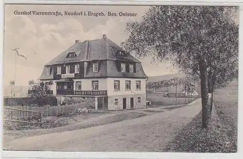 69794 Ak Neudorf im Erzgebirge Gasthof Vierenstrasse um 1910