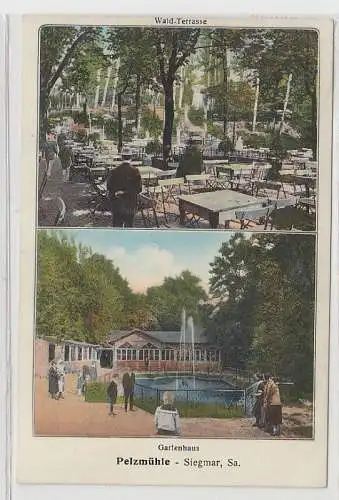 68399 Mehrbild Ak Siegmar in Sachsen Pelzmühle Wald-Terrasse, Gartenhaus 1927