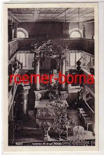 63484 Ak Oybin Inneres der evangelischen Kirche 1938