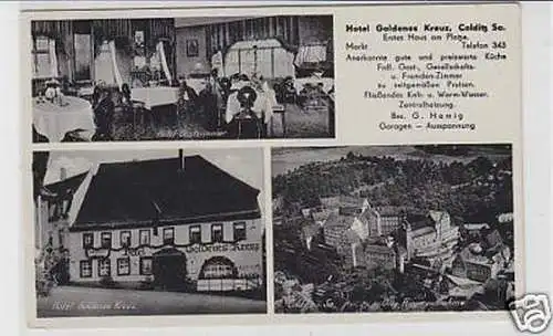 35419 Mehrbild-Ak Colditz Sa. Hotel Goldenes Kreuz 1939