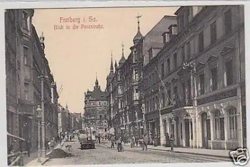 35409 Ak Freiberg i. Sa. Blick in die Poststrasse um 1910